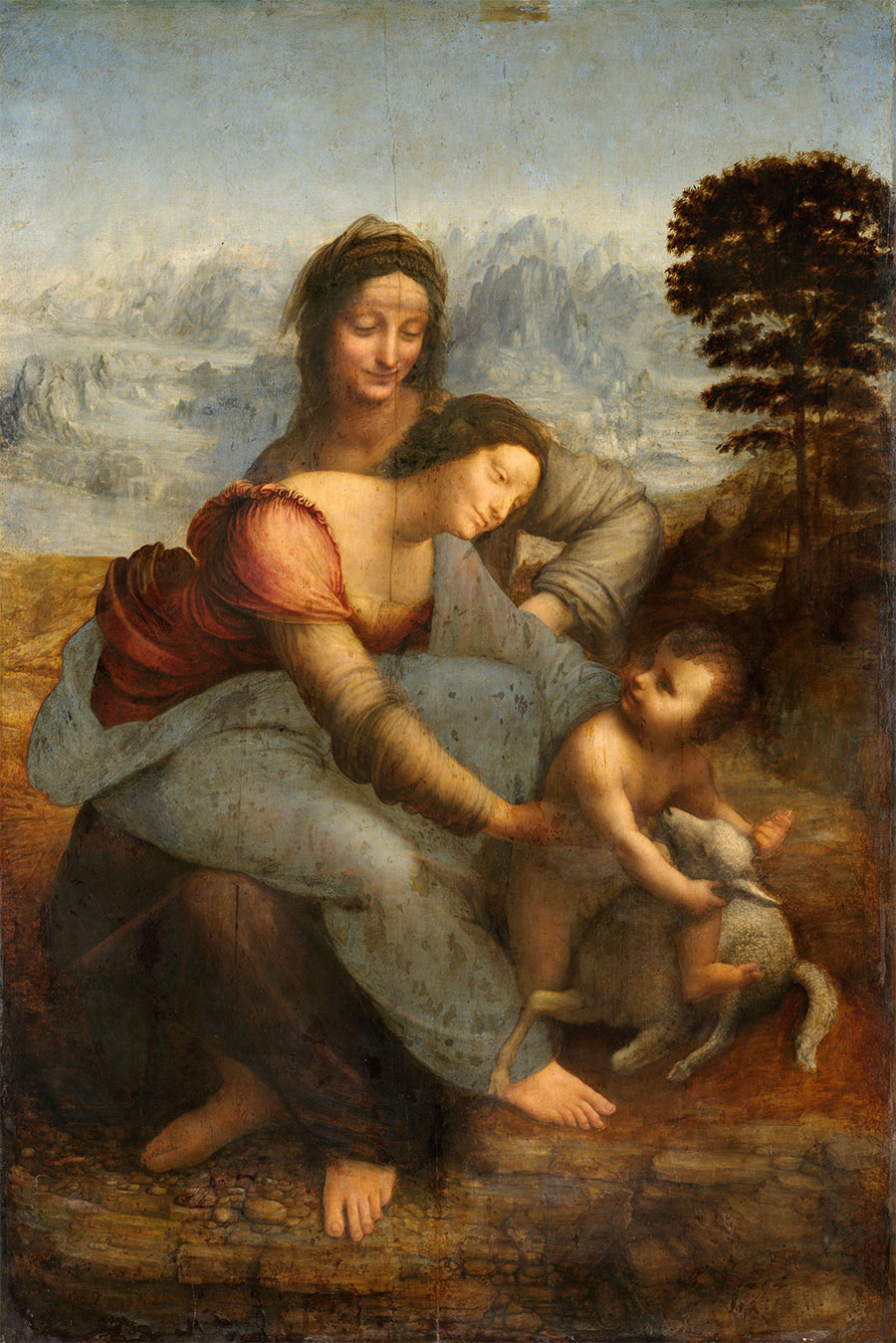 Leonardo da Vinci - Santa Ana, la Virgen, el Niño y el Cordero 