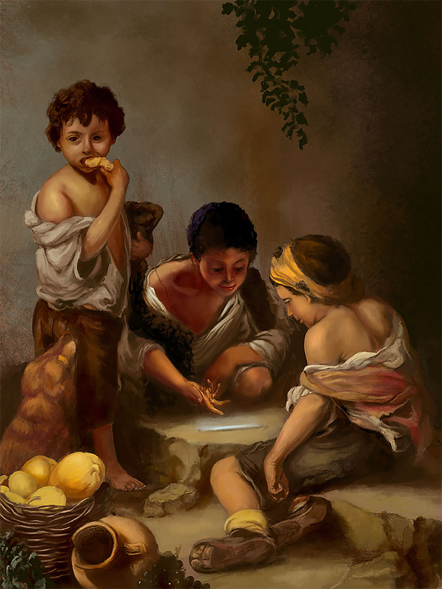 Bartolomé Esteban Murillo - Niños jugando a los dados 
