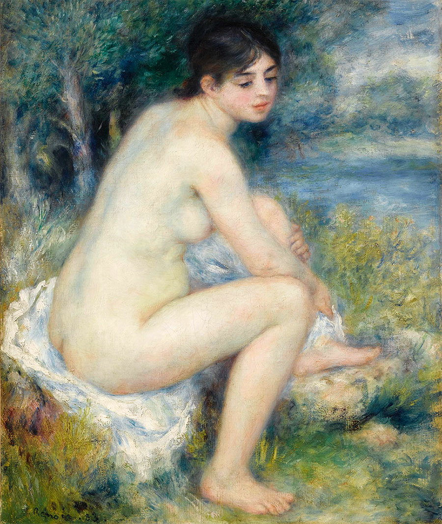 Pierre-Auguste Renoir - Mujer desnuda en un paisaje 
