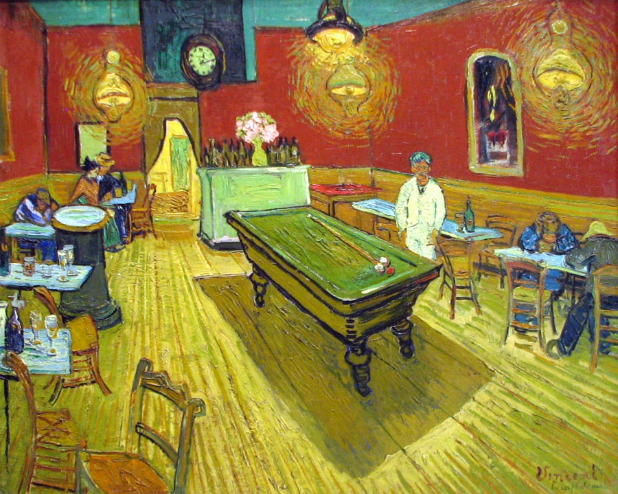 Vincent van Gogh - Café por la noche, Place Lamartine, Arles 