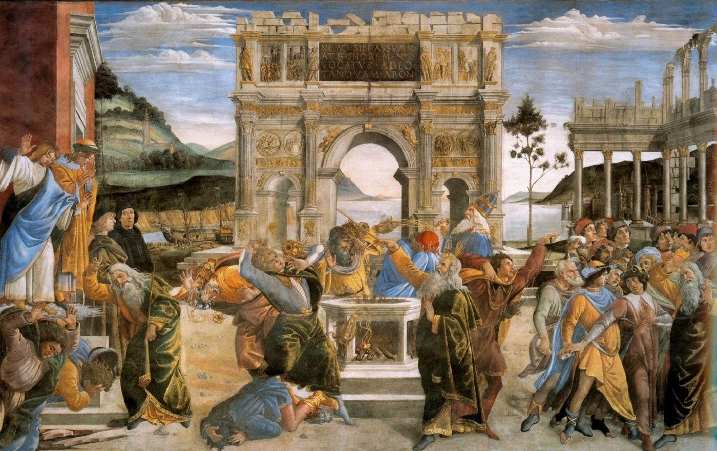 Castigo de los rebeldes – Sandro Botticelli, 1481-1482, Renacimiento italiano