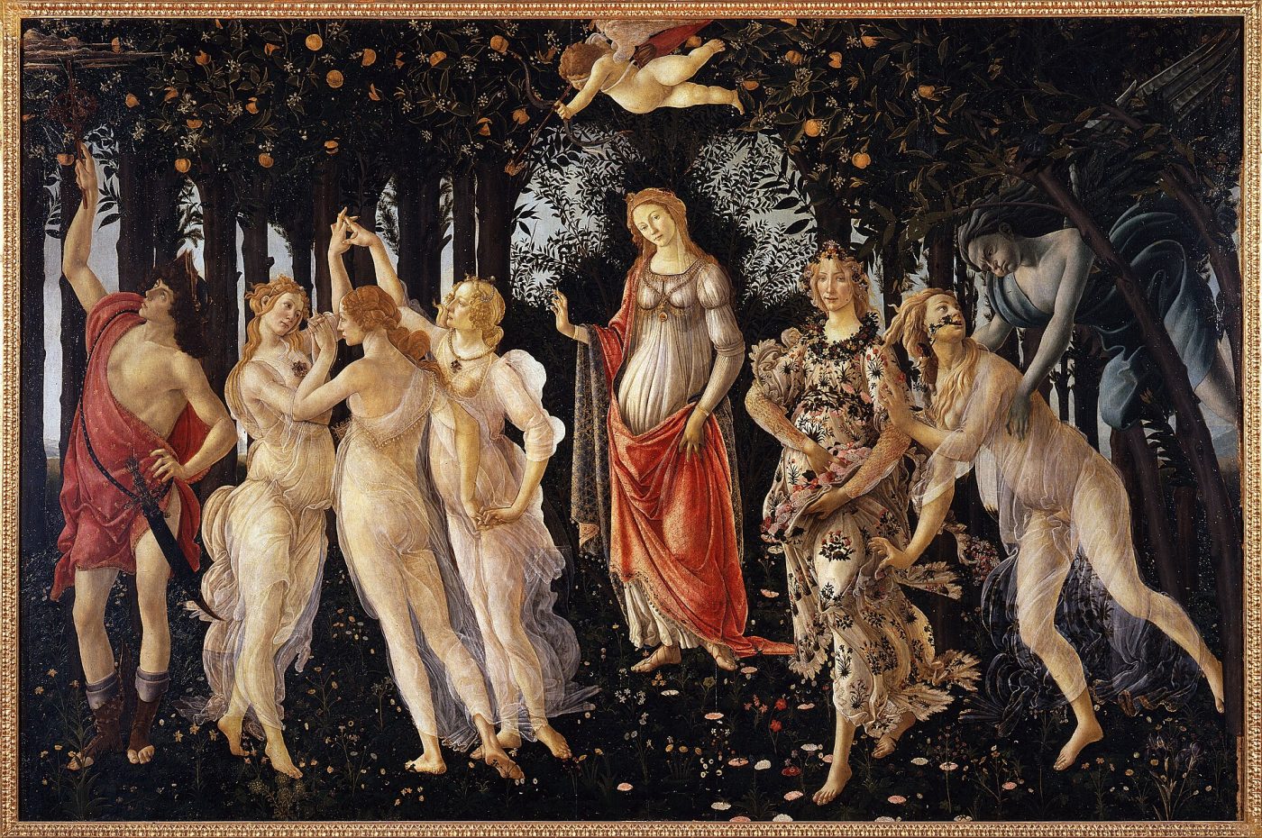 Alegoría de la Primavera – Sandro Botticelli, 1481-1482, Renacimiento italiano