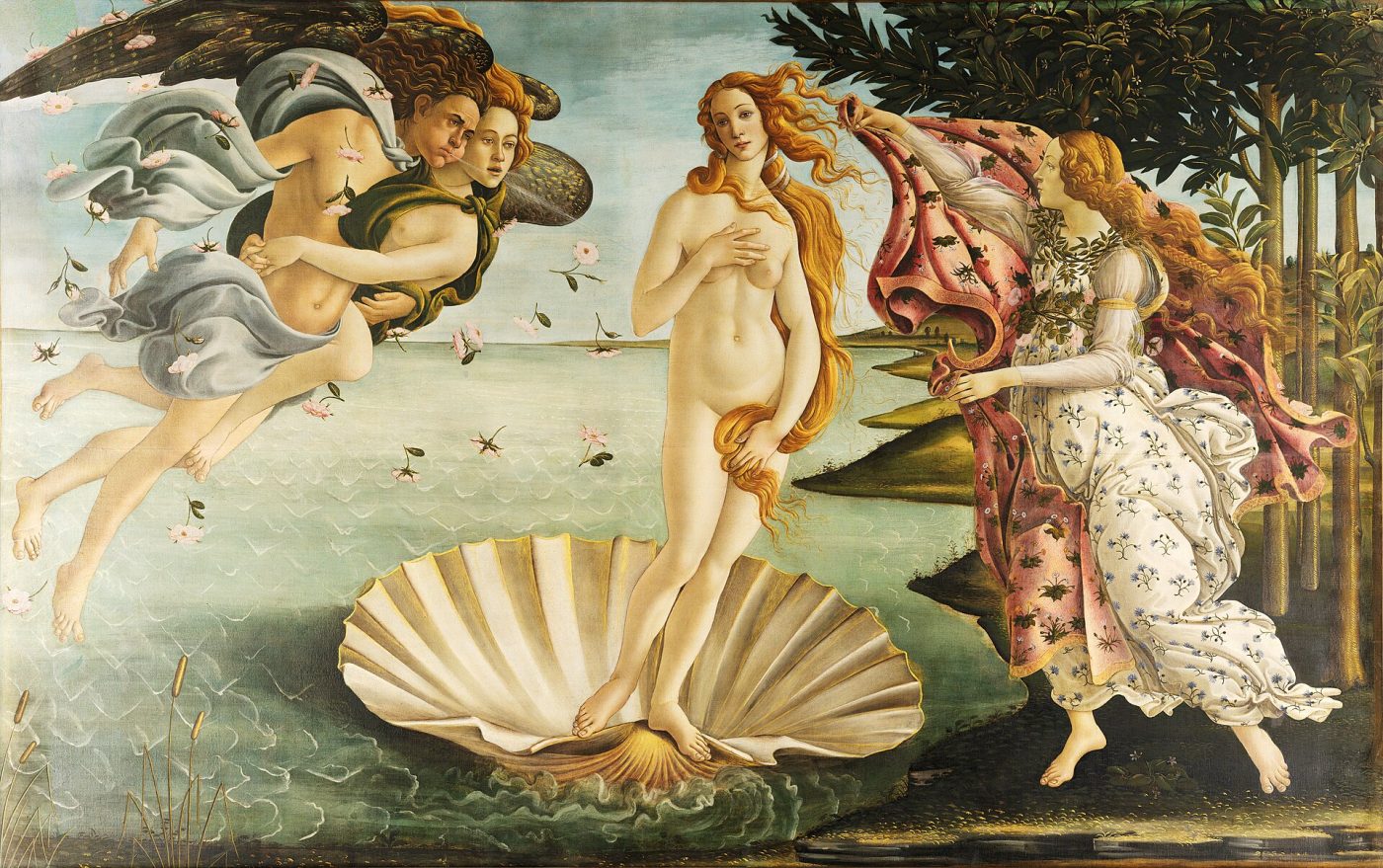 Nacimiento de Venus – Sandro Botticelli, 1484, Renacimiento italiano