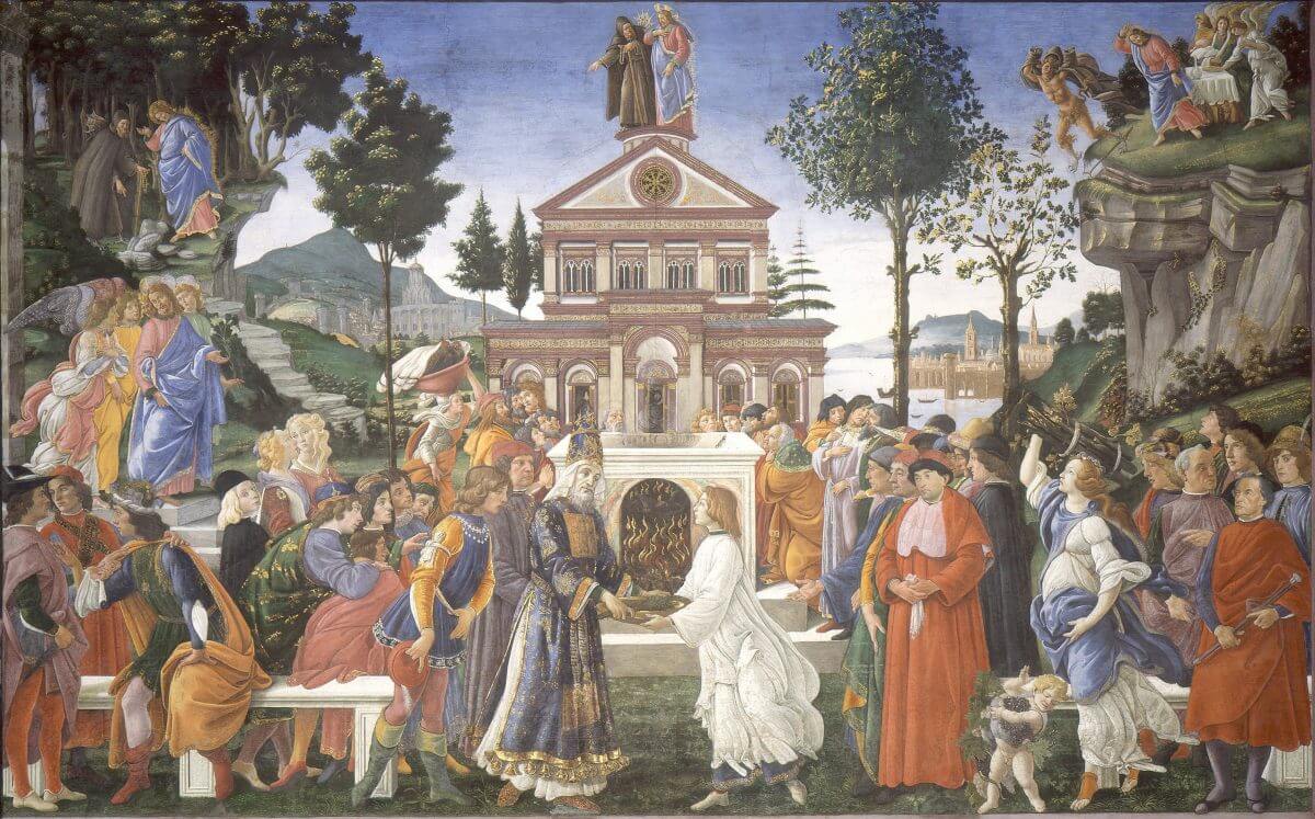 Pruebas de Cristo – Sandro Botticelli, 1481-1482, Renacimiento italiano