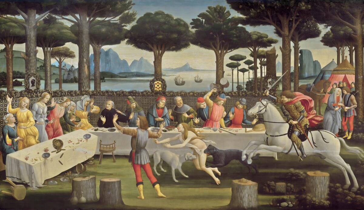 Nastagio degli Onesti III – Sandro Botticelli, 1483, Renacimiento italiano