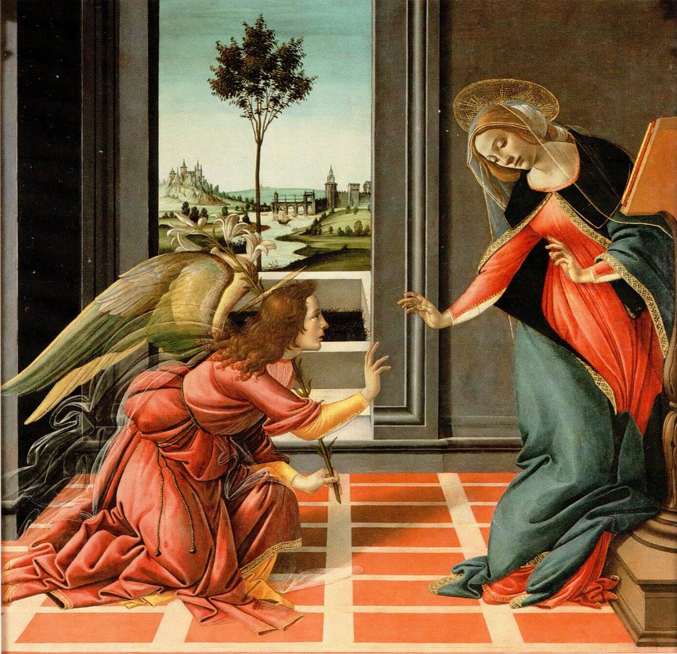 Anunciación (Anunciación de Cestello) – Sandro Botticelli, 1489, Renacimiento italiano