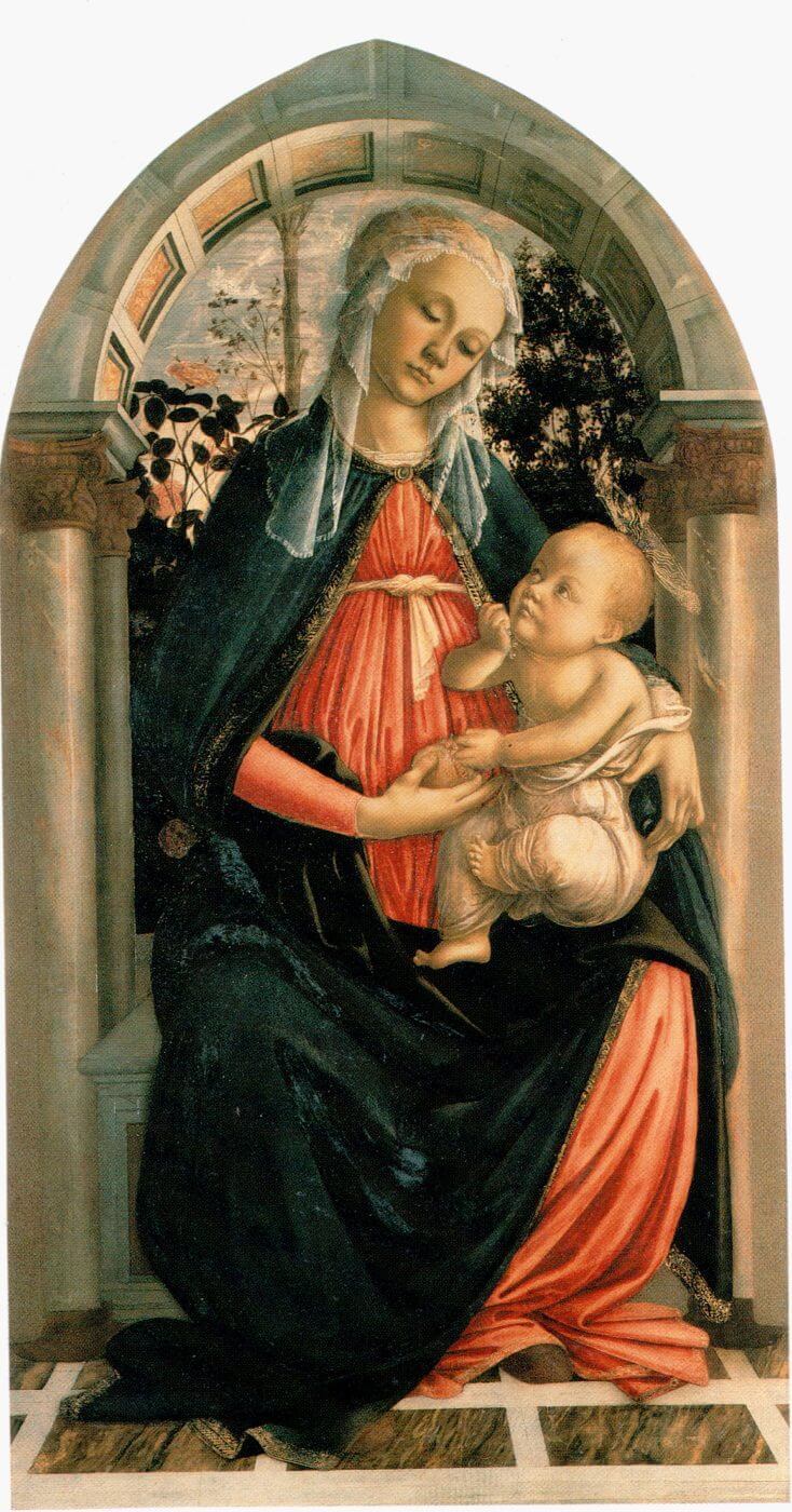Virgen con el Niño (Virgen de la galería) – Sandro Botticelli, 1467, Renacimiento italiano