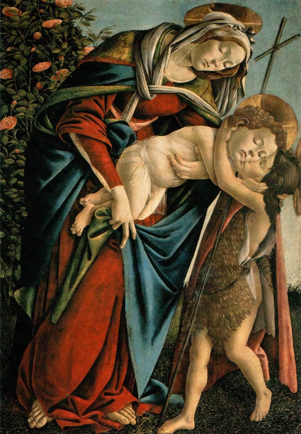 Virgen con el Niño y san Juanito – Sandro Botticelli, 1495, Renacimiento italiano