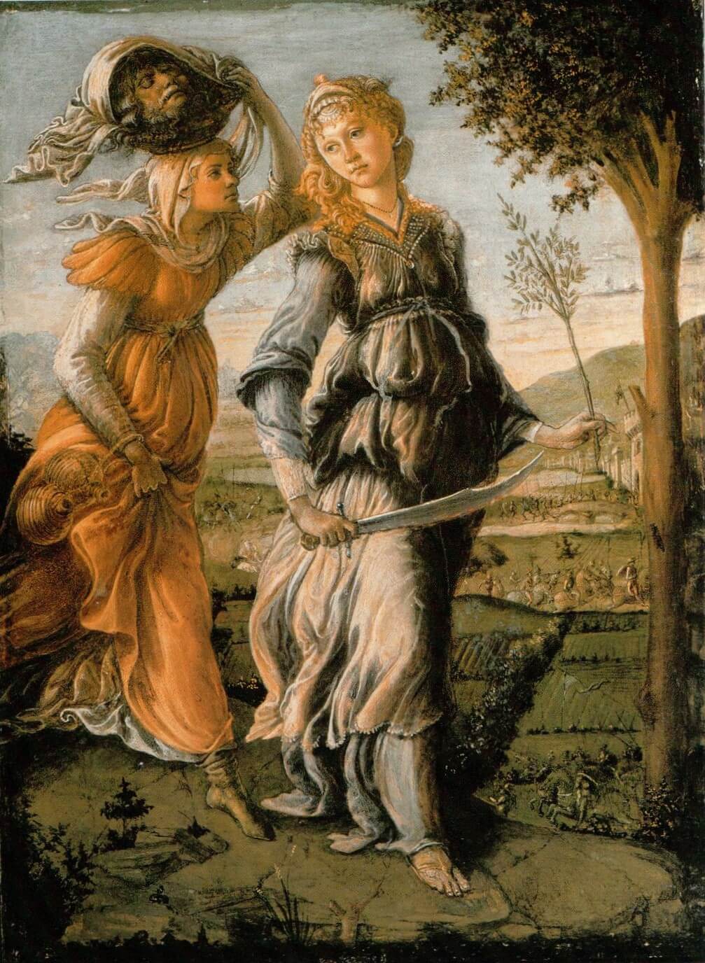 Historias de Judit: Regreso de Judit a Betulia – Sandro Botticelli, 1470, Renacimiento italiano