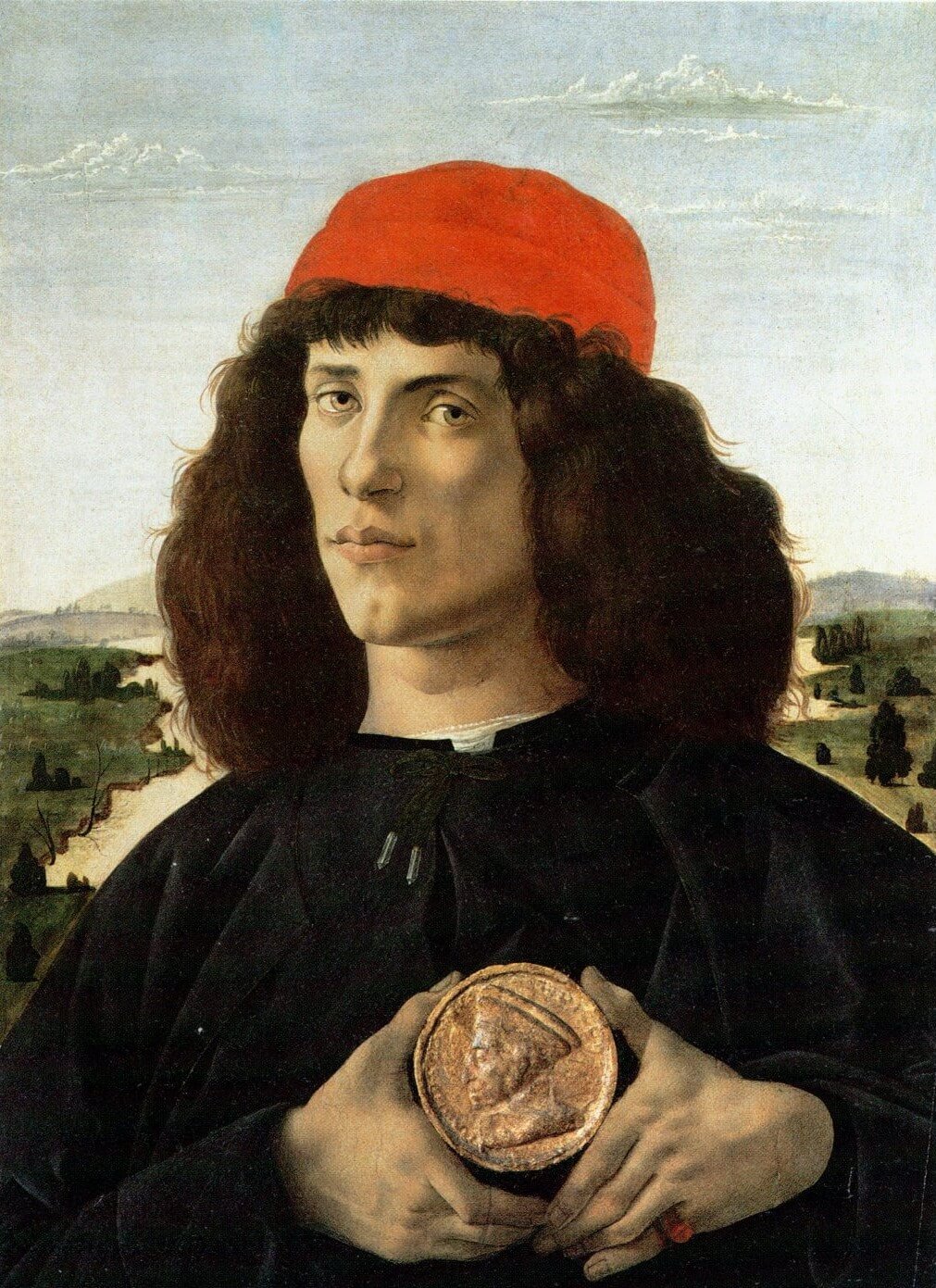 Retrato de hombre con la medalla de Cosme el Viejo – Sandro Botticelli, 1475, Renacimiento italiano