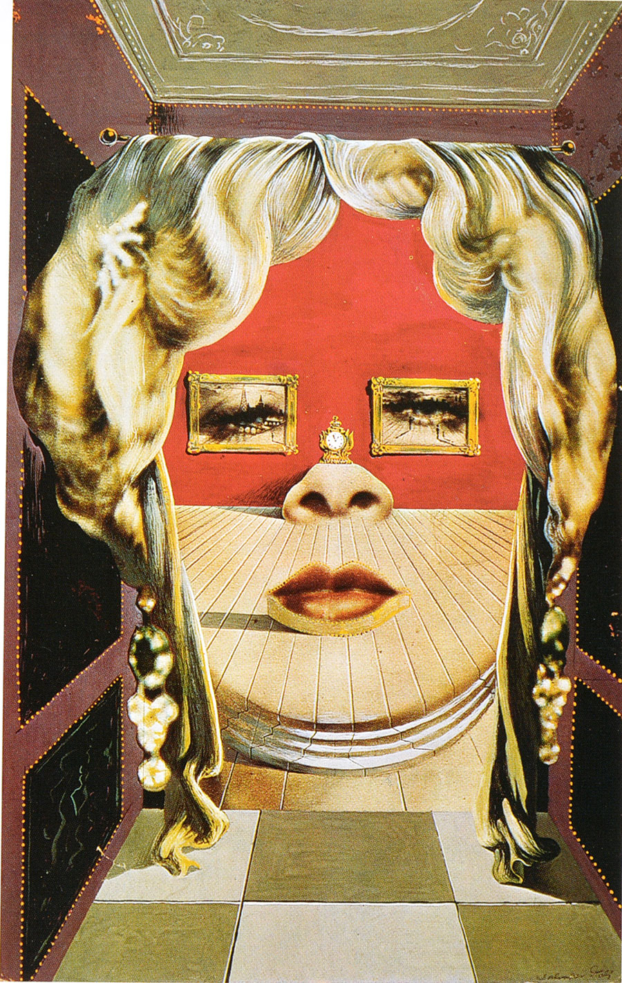 Dalí - Rostro de Mae West como apartamento surrealista 