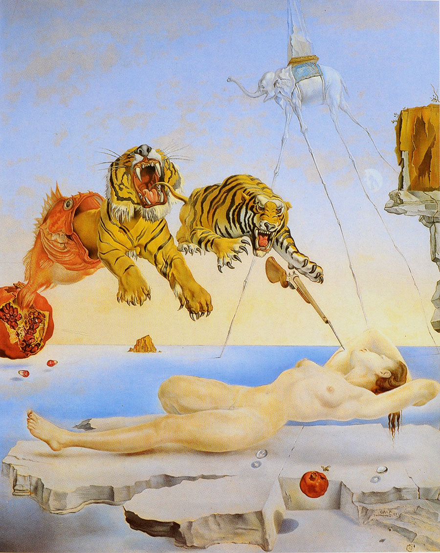 Dalí - Sueño causado por el vuelo de una avispa alrededor de una granada momentos antes de despertar 