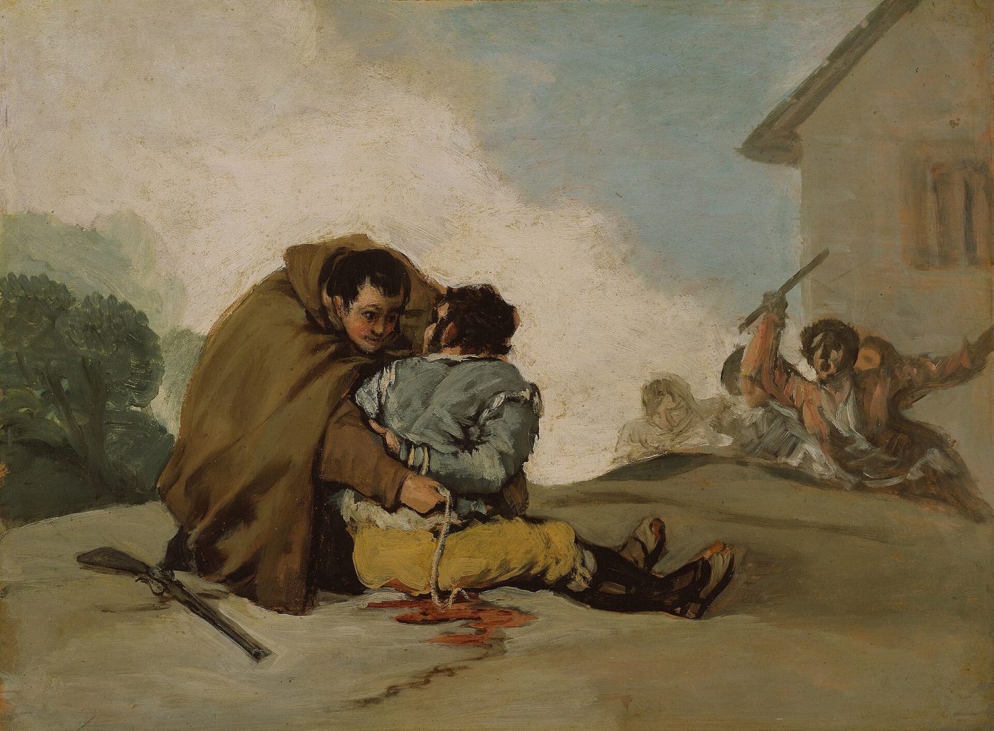 Friar Pedro liga El Maragato con una cuerda – Francisco de Goya, hacia 1806, Romanticismo
