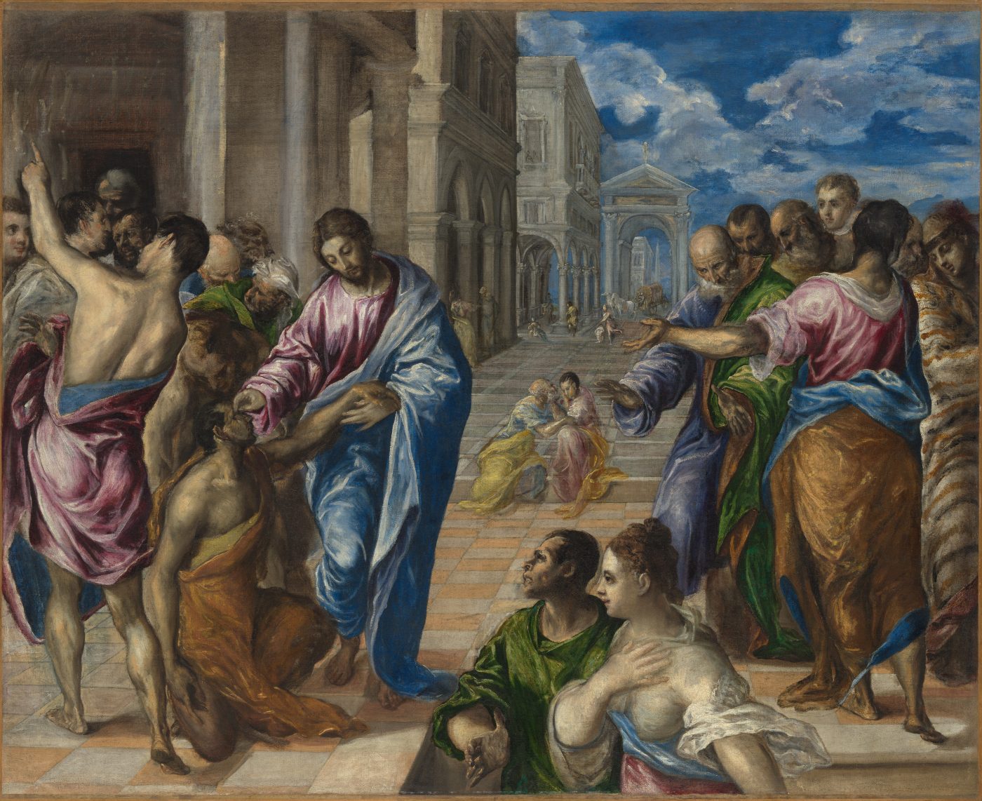 La curación del ciego (El Greco, Nueva York) – El Greco, hacia 1570, Manierismo