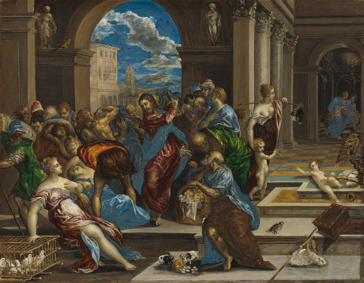 La purificación del templo – El Greco, 1570-1571, Manierismo