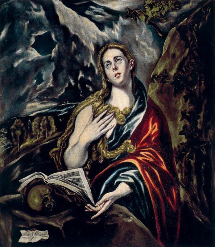 La Magdalena penitente – El Greco, hacia 1607, Manierismo