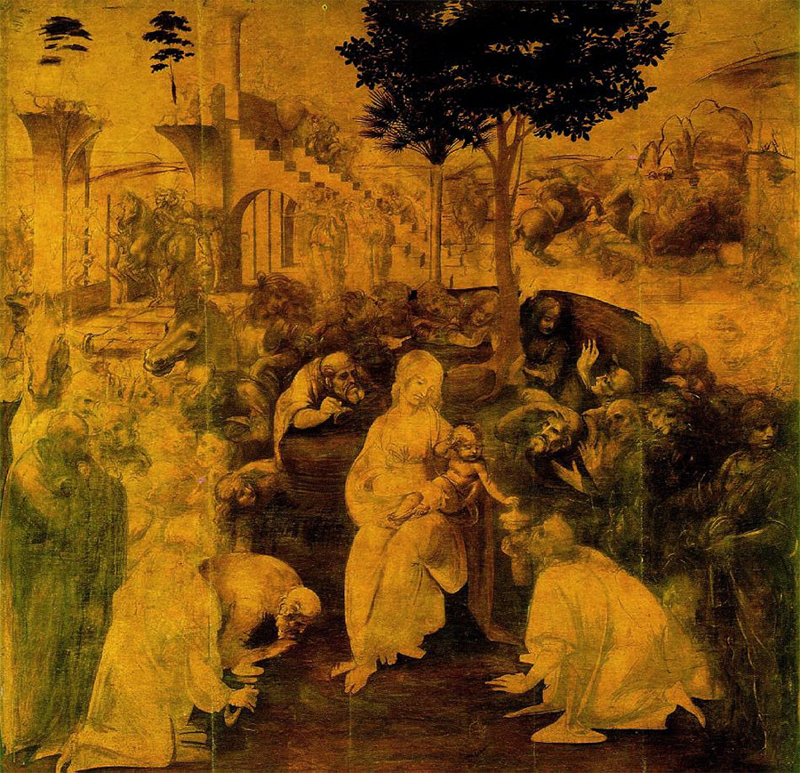 Leonardo da Vinci - La Adoración de los Reyes 