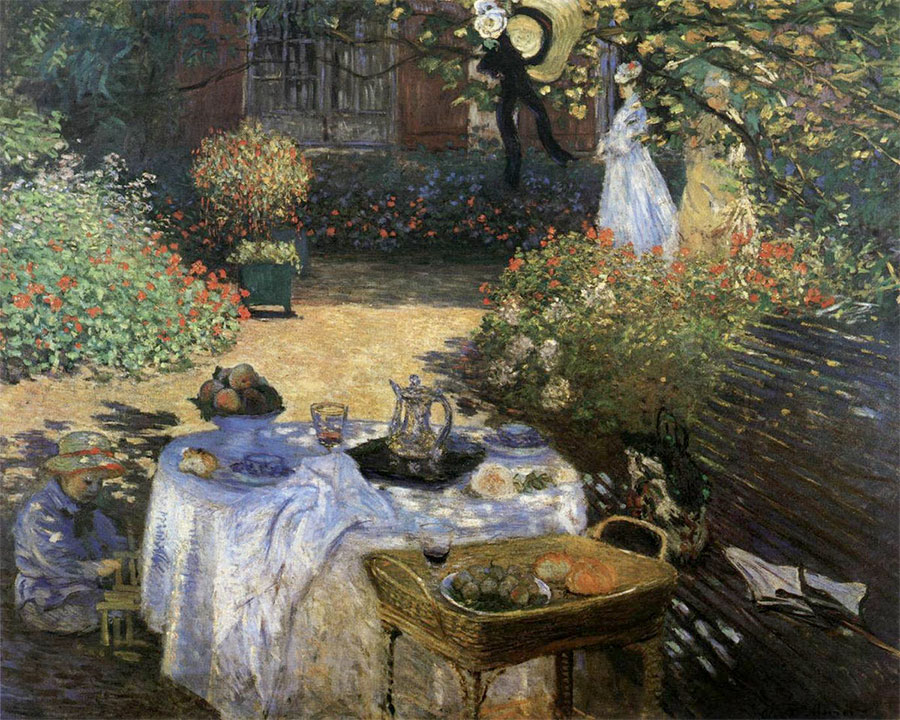 Claude Monet - Comida en el jardín (Panel decorativo) 
