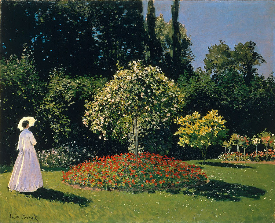 Image result for Mujer en el jardÃ­n en Sainte-Adresse' (1867), Ã³leo de Monet