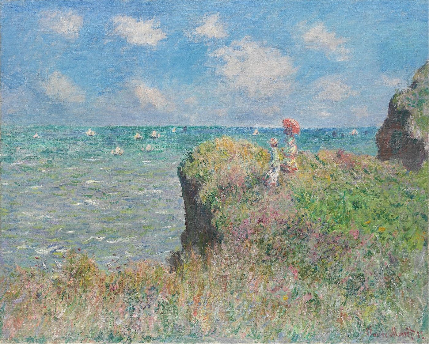 Claude Monet - Paseo por el acantilado en Pourville