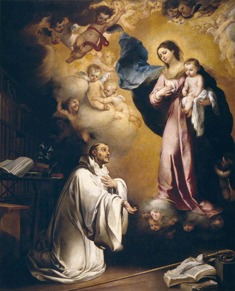 Bartolomé Esteban Murillo - San Bernardo y la Virgen 