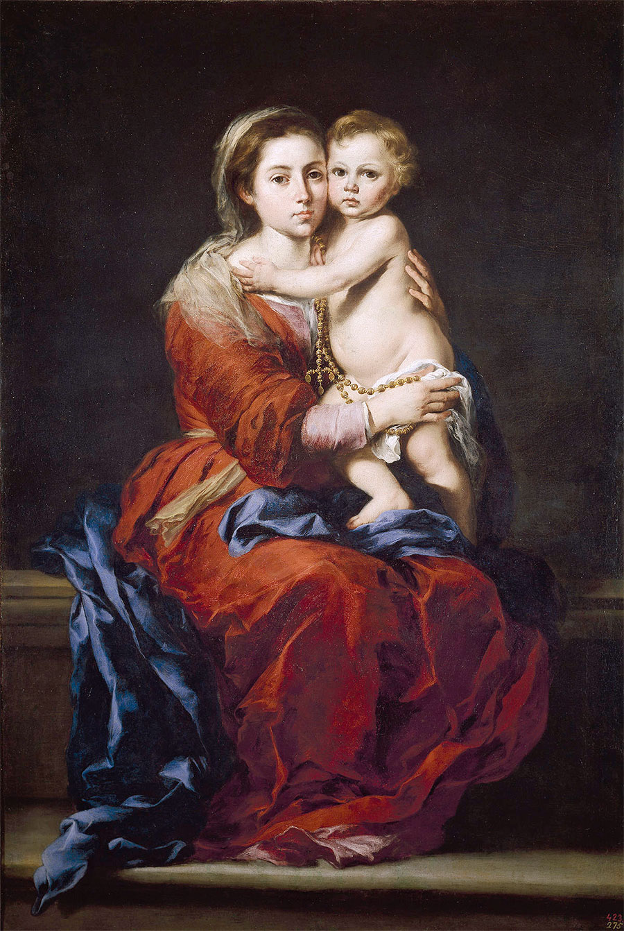 Bartolomé Esteban Murillo - La Virgen del Rosario con el Niño (Virgen del Escorial) 