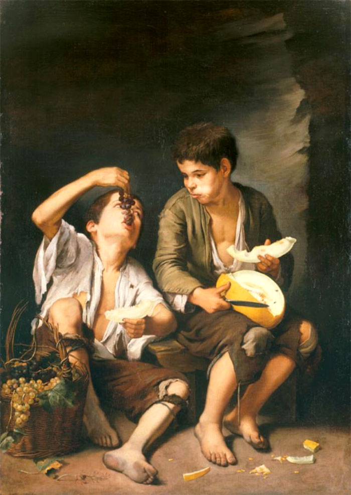 Bartolomé Esteban Murillo - Niños comiendo uvas y melón 