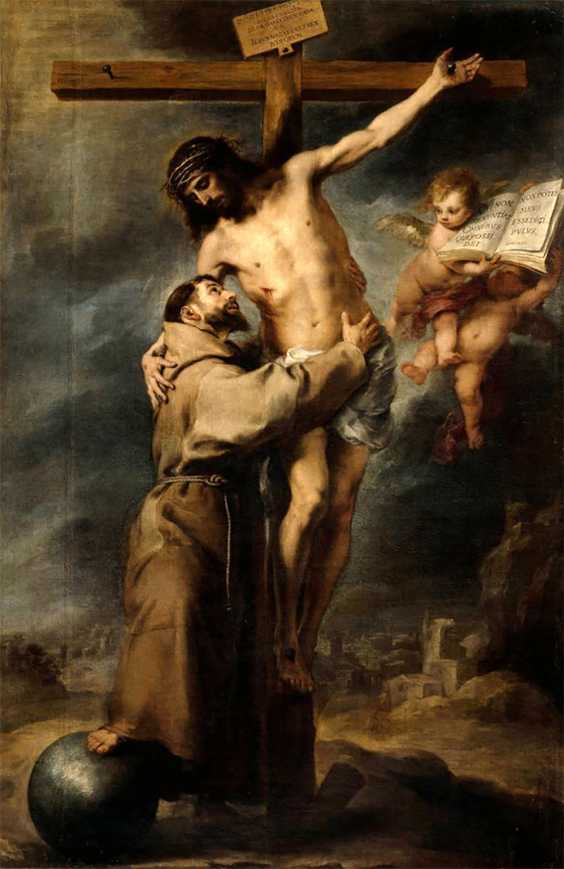 Bartolomé Esteban Murillo - San Francisco abrazando a Cristo en la Cruz 