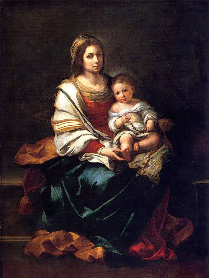 Bartolomé Esteban Murillo - La Virgen del Rosario con el Niño