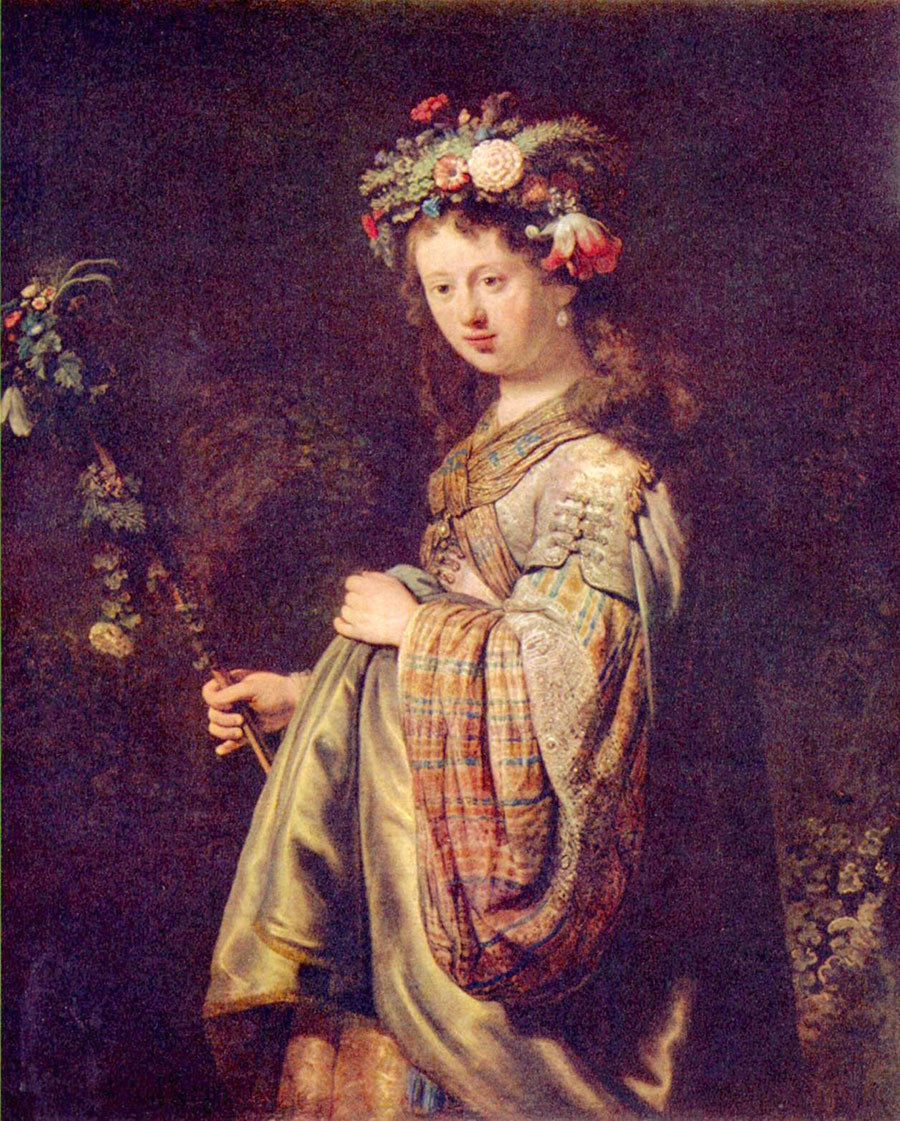 Rembrandt - Saskia caracterizada como Flora 
