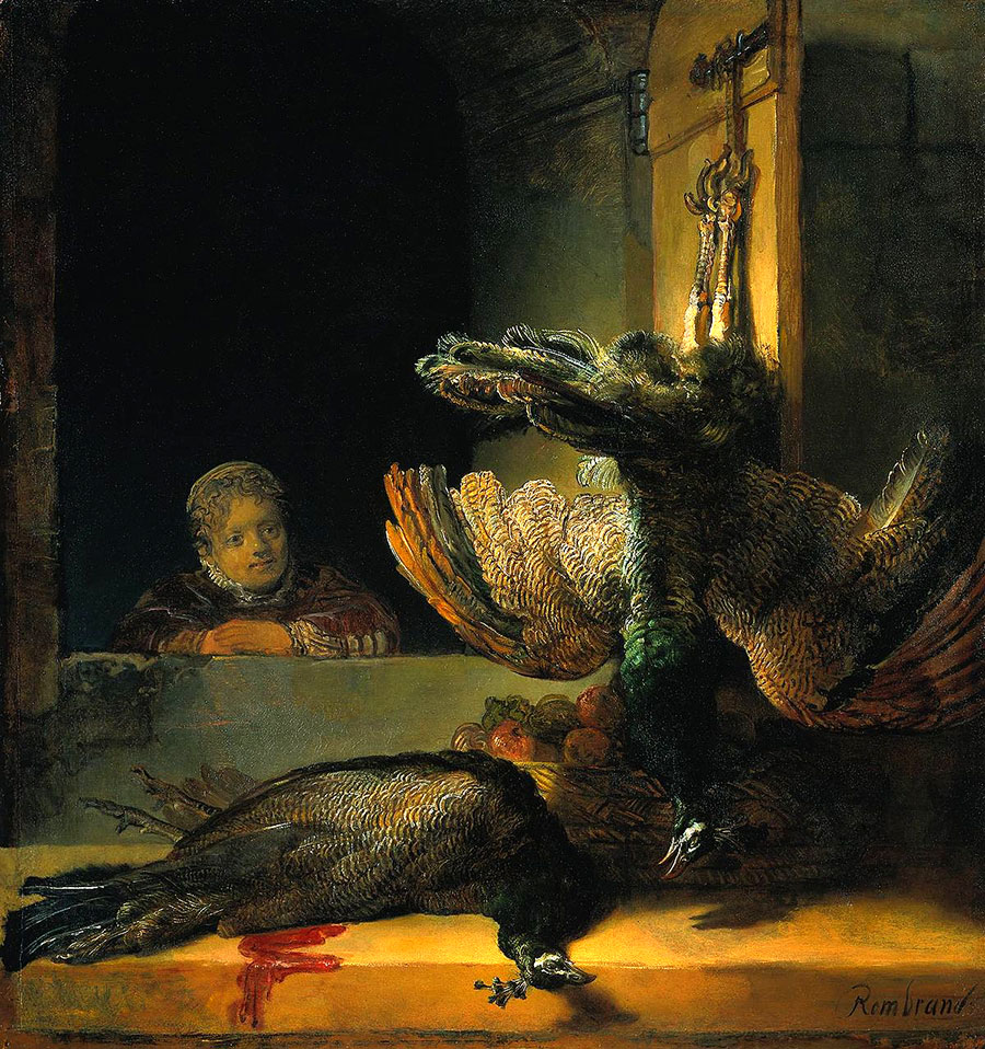 Rembrandt - Niña y pavos muertos 
