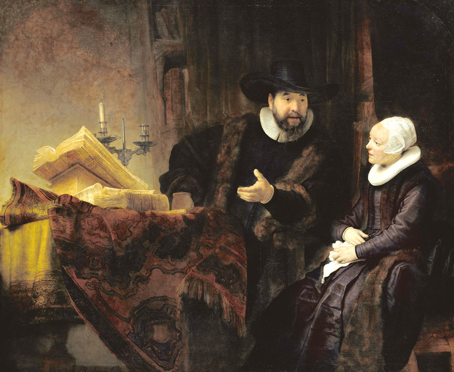 Rembrandt - Retrato de Cornelis Claeszoon Anslo y su mujer, Aaltje Schouten 