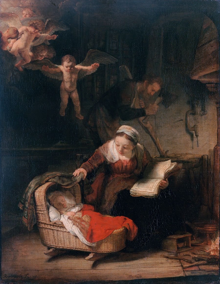 Rembrandt - Sagrada Familia con ángeles 
