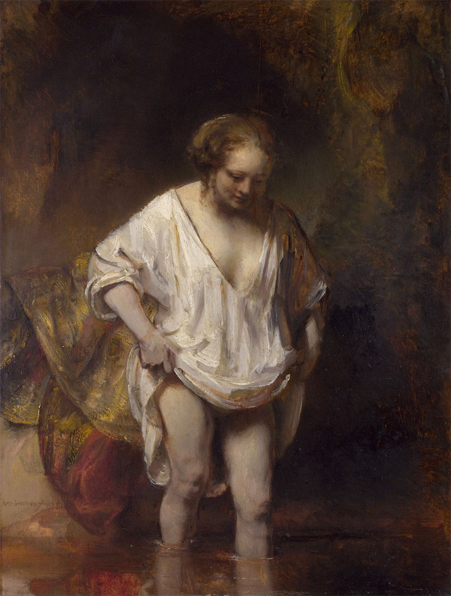 Rembrandt - Mujer joven bañándose en un arroyo 