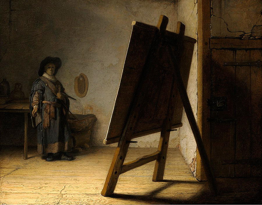 Rembrandt - El pintor en su estudio 