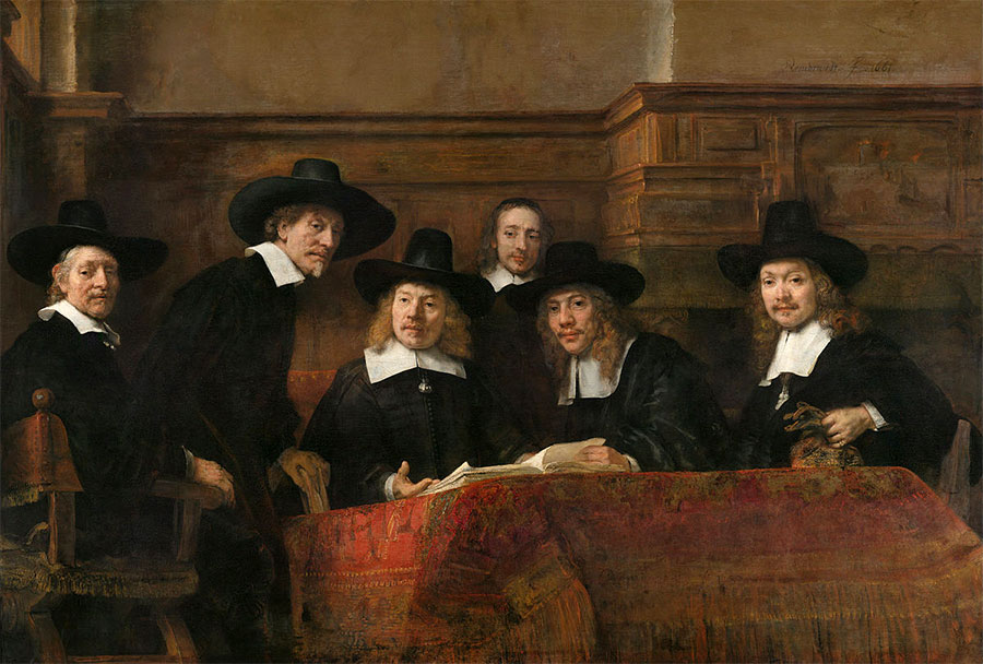 Rembrandt - Los síndicos de los pañeros 