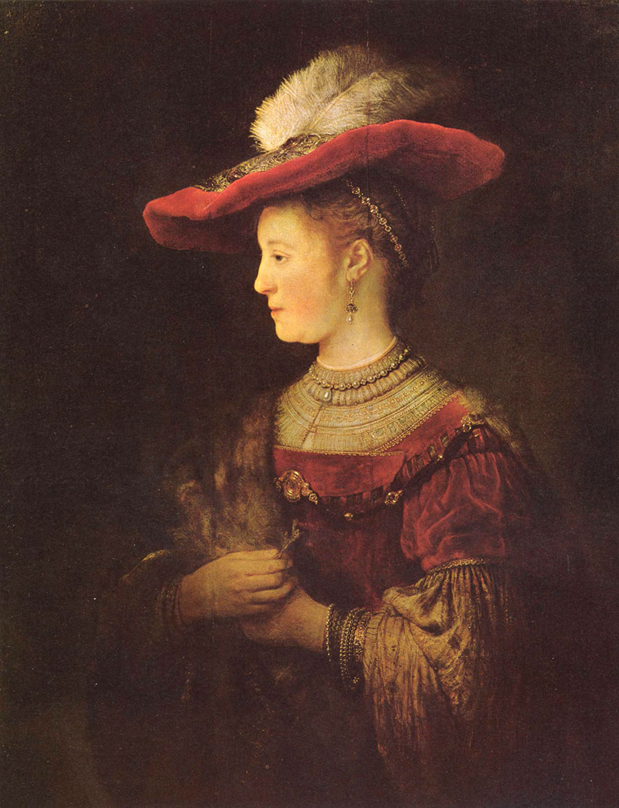 Rembrandt - Retrato de Saskia con sombrero 
