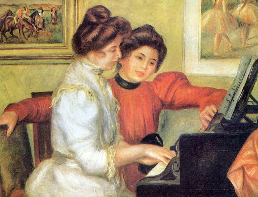 Pierre-Auguste Renoir - Yvonne y Christine Lerolle al piano 