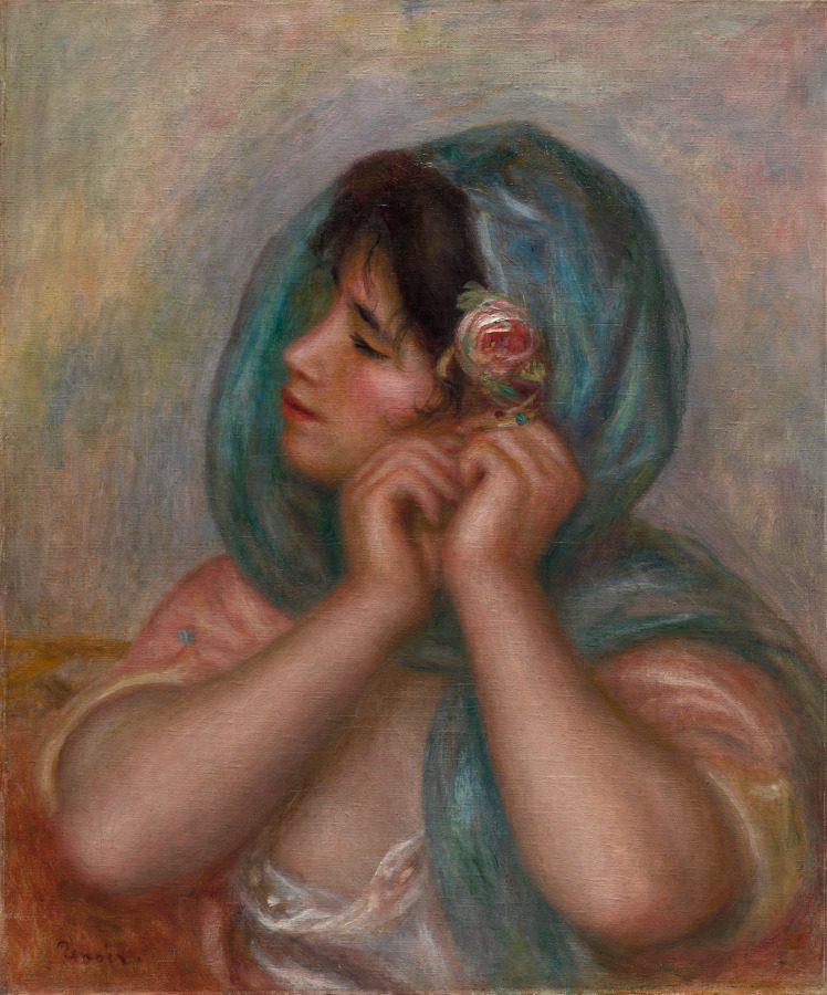 Joven arreglando su pendiente – Pierre-Auguste Renoir, 1905, Impresionismo