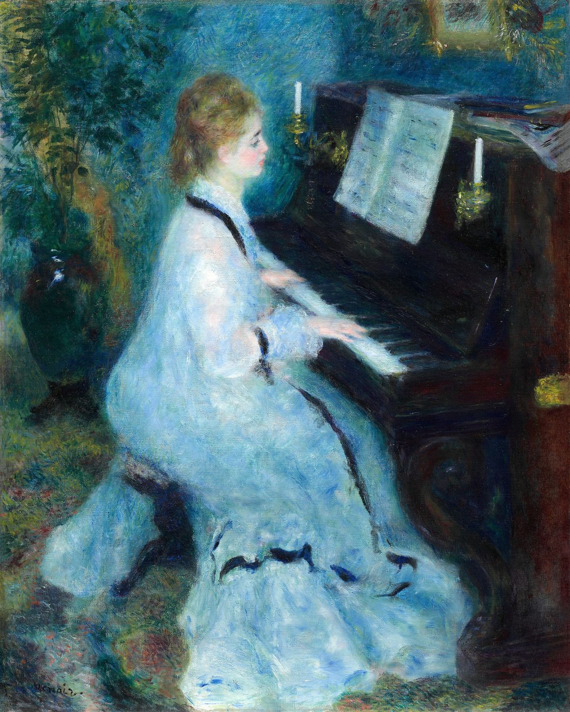 Mujer al piano – Pierre-Auguste Renoir, 1875-76, Impresionismo