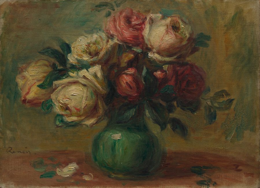 Rosas en una jarra – Pierre-Auguste Renoir, hacia 1890, Impresionismo