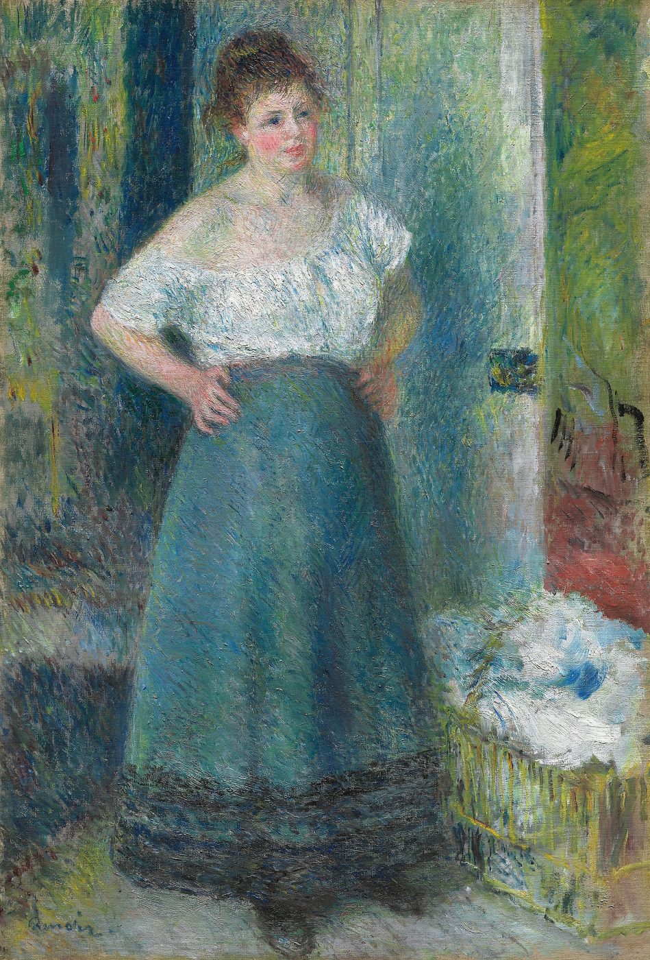 La lavandera – Pierre-Auguste Renoir, 1877-79, Impresionismo