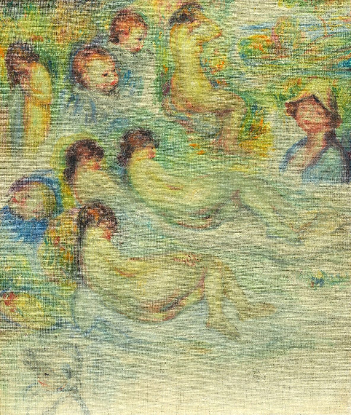 Estudios de Pierre Renoir su madre Aline Charigot desnudos y paisaje – Pierre-Auguste Renoir, 1885-86, Impresionismo