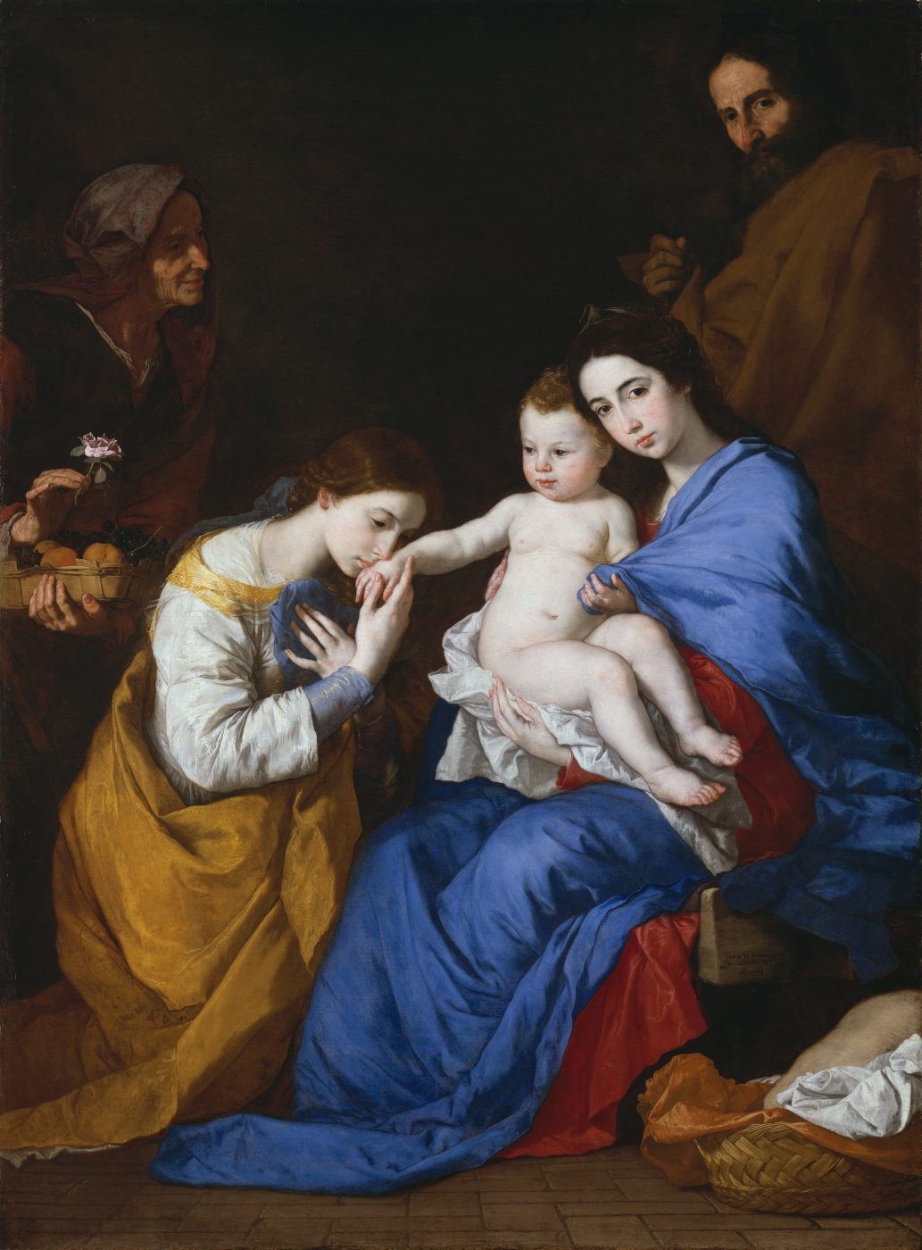La Sagrada Familia con Santa Ana y Santa Catalina de Alejandría – José de Ribera, 1648, Barroco