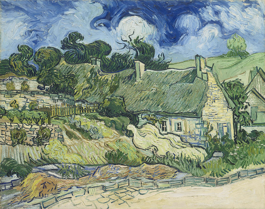 Vincent van Gogh - Caseríos con tejado de paja en Cordeville 