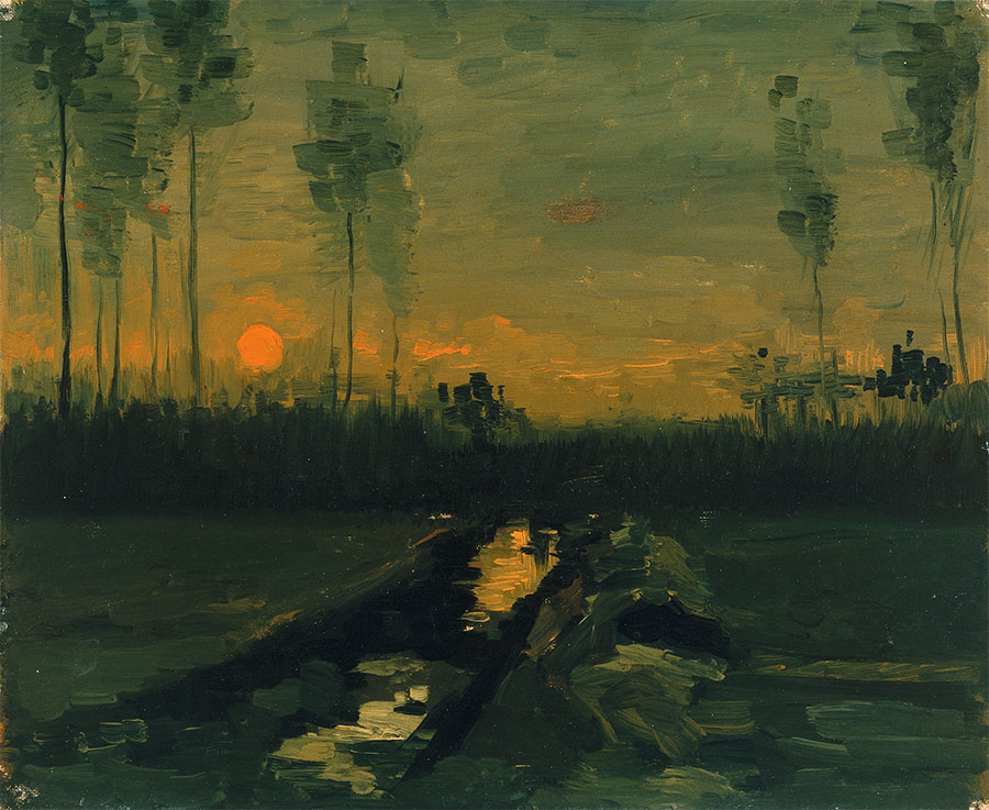 Vincent van Gogh - Paisaje al atardecer 
