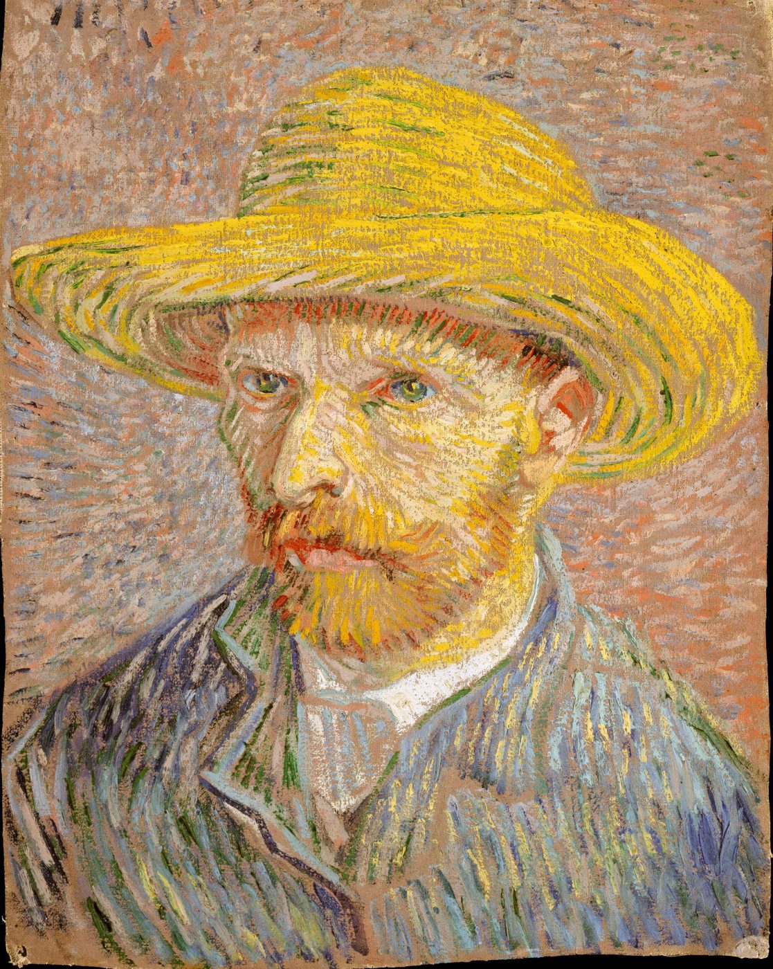 Vincent van Gogh - Autorretrato con sombrero de paja