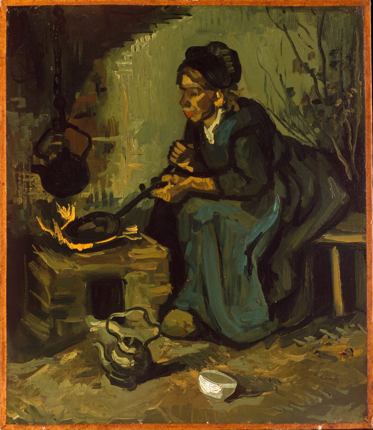 Vincent van Gogh - Mujer campesina cocinando junto a la chimenea
