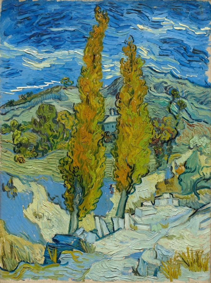 Vincent van Gogh - Dos álamos en los Alpilles cerca de Saint-Rémy