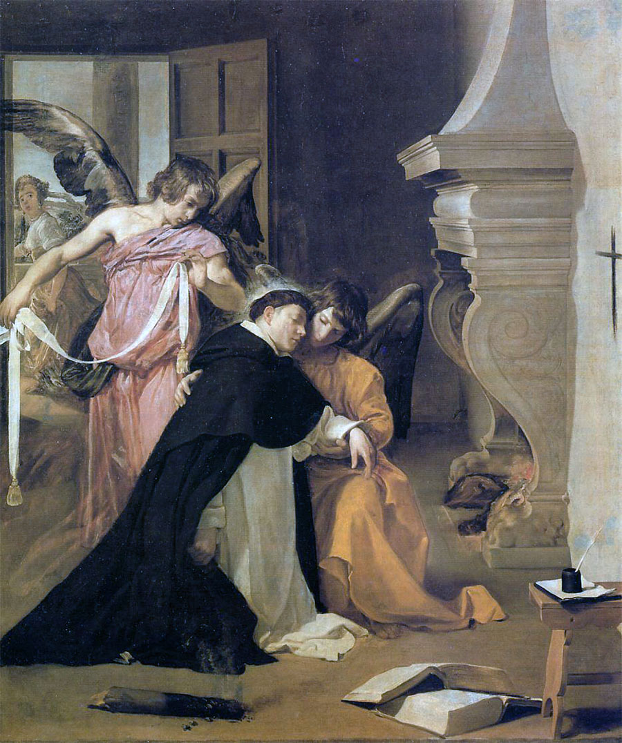 Diego Velázquez - La tentación de santo Tomás (Santo Tomás de Aquino confortado por dos ángeles) 